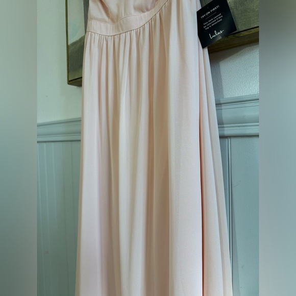 LULUS Air of Romance Peach Pink Halter Maxi Dress Size Medium - Picture 8 of 10